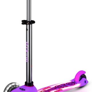 Micro Kickboard | Mini Deluxe Glow Plus LED Scooter | Adjustable Handlebar | Lean-to-Steer | Lightwe