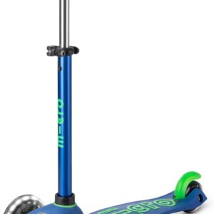 Micro Scooters Mini Deluxe Crystal Blue With LED Wheels MMD175 | Adjustable Handlebar | 3 Wheels | M