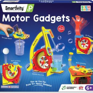 Smartivity 10-in-1 Motor-Powered Gadgets Kit for Kids Ages 6, 7, 8, 9, 10, 11, 12, 13, 14 Years Old