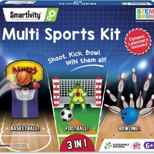 Smartivity 3in1 Basketball, Soccer, Bowling I Indoor Sports Game for Kids 6-12 Years Old I for Boys