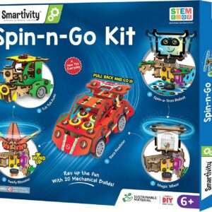 Smartivity 20in1 Spin-n-Go Kit for Kids Age 6-7-8-9-10-11-12 Years Old I Robot, Car, Airplane & More