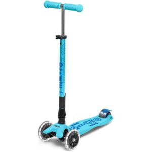 Micro Kickboard - Maxi Deluxe Foldable LED - Three Wheeled, Lean-to-Steer, Fold-to-Carry Swiss-Designed Micro Scooter for Kids with Motion-Activated Light-Up Wheels for Ages 5-12
