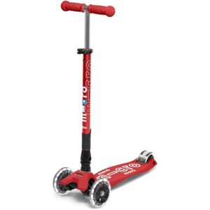 Micro Kickboard - Maxi Deluxe Foldable LED - Three Wheeled, Lean-to-Steer, Fold-to-Carry Swiss-Designed Micro Scooter for Kids with Motion-Activated Light-Up Wheels for Ages 5-12