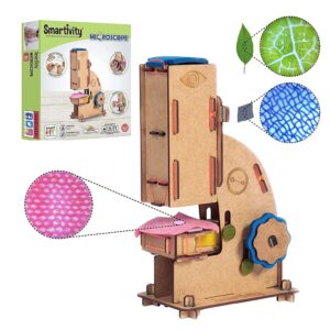 Smartivity Microscope 100x Zoom STEM DIY Fun Game for Kids Age 8 to 14 Years Old Toy for Boys & Girls Age 8-10-12 | Science Based Education & Construction Activity Kit