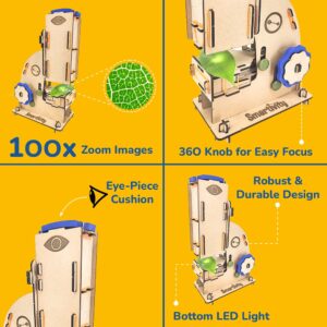 Smartivity Microscope 100x Zoom STEM DIY Fun Game for Kids Age 8 to 14 Years Old Toy for Boys & Girls Age 8-10-12 | Science Based Education & Construction Activity Kit - Image 3