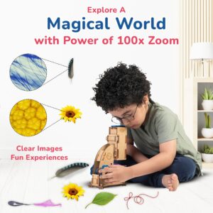 Smartivity Microscope 100x Zoom STEM DIY Fun Game for Kids Age 8 to 14 Years Old Toy for Boys & Girls Age 8-10-12 | Science Based Education & Construction Activity Kit - Image 4