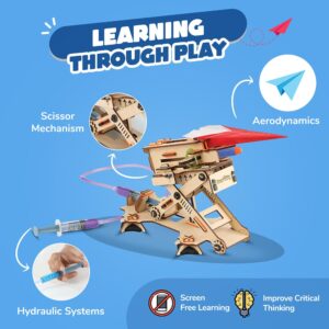 Smartivity Hydraulic Plane Launcher Educational DIY Toy, Blue/Beige, Multicolor - Image 2