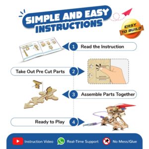 Smartivity Hydraulic Plane Launcher Educational DIY Toy, Blue/Beige, Multicolor - Image 5
