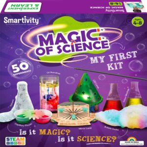 Smartivity Magic of Science Experiment Kit for Boys & Girls Age 4-6-8| Birthday Gift for Kids Age 4-8 | Kids Safe Physics & Chemistry Kit | STEM Educational Fun Toys | Made in India