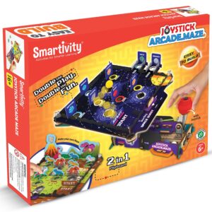 Smartivity Joystick Arcade Maze Toy for Kids 6-14 Years | 2in1 Space & Jungle Theme Adventures I Birthday Gift for Boys & Girls I STEM Educational DIY Science Toys for Kids Ages 6,7,8,9,10,11,12,13,14