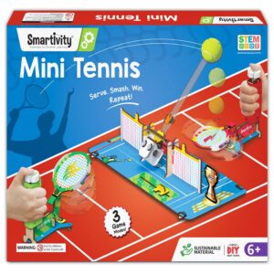 Smartivity Tabletop Tennis - Pickleball Game Kit for Kids 6 to 12, 2-Player STEM Toy with Mechanical Rackets & Scoreboard, Birthday Gift for Boys & Girls Age 6, 7, 8, 9, 10, 11, 12, 13, 14 Years