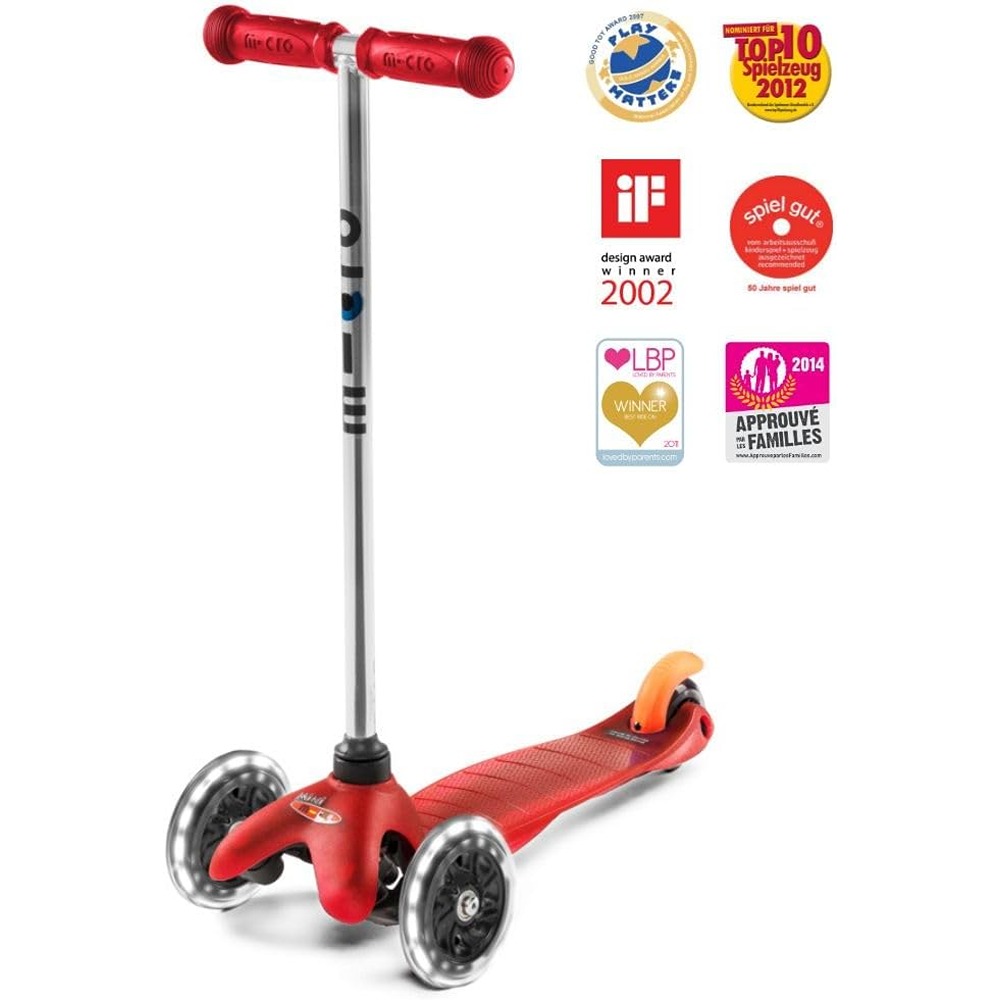 Micro Mini Classic Scooters Red with LED Wheels |Swiss Designed| Scooter for Kids | Kids Scooter | Scooter for Kids 2-5 Years - Image 2