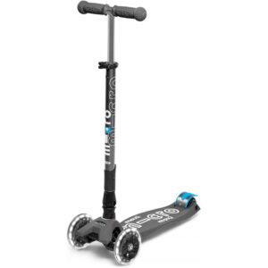 Micro Kickboard - Maxi Deluxe Foldable LED - Three Wheeled, Lean-to-Steer, Fold-to-Carry Swiss-Designed Micro Scooter for Kids with Motion-Activated Light-Up Wheels for Ages 5-12