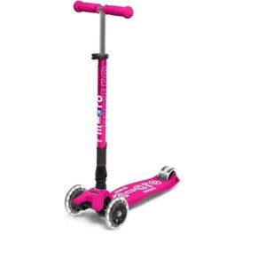Micro Kickboard - Maxi Deluxe Foldable LED - Three Wheeled, Lean-to-Steer, Fold-to-Carry Swiss-Designed Micro Scooter for Kids with Motion-Activated Light-Up Wheels for Ages 5-12