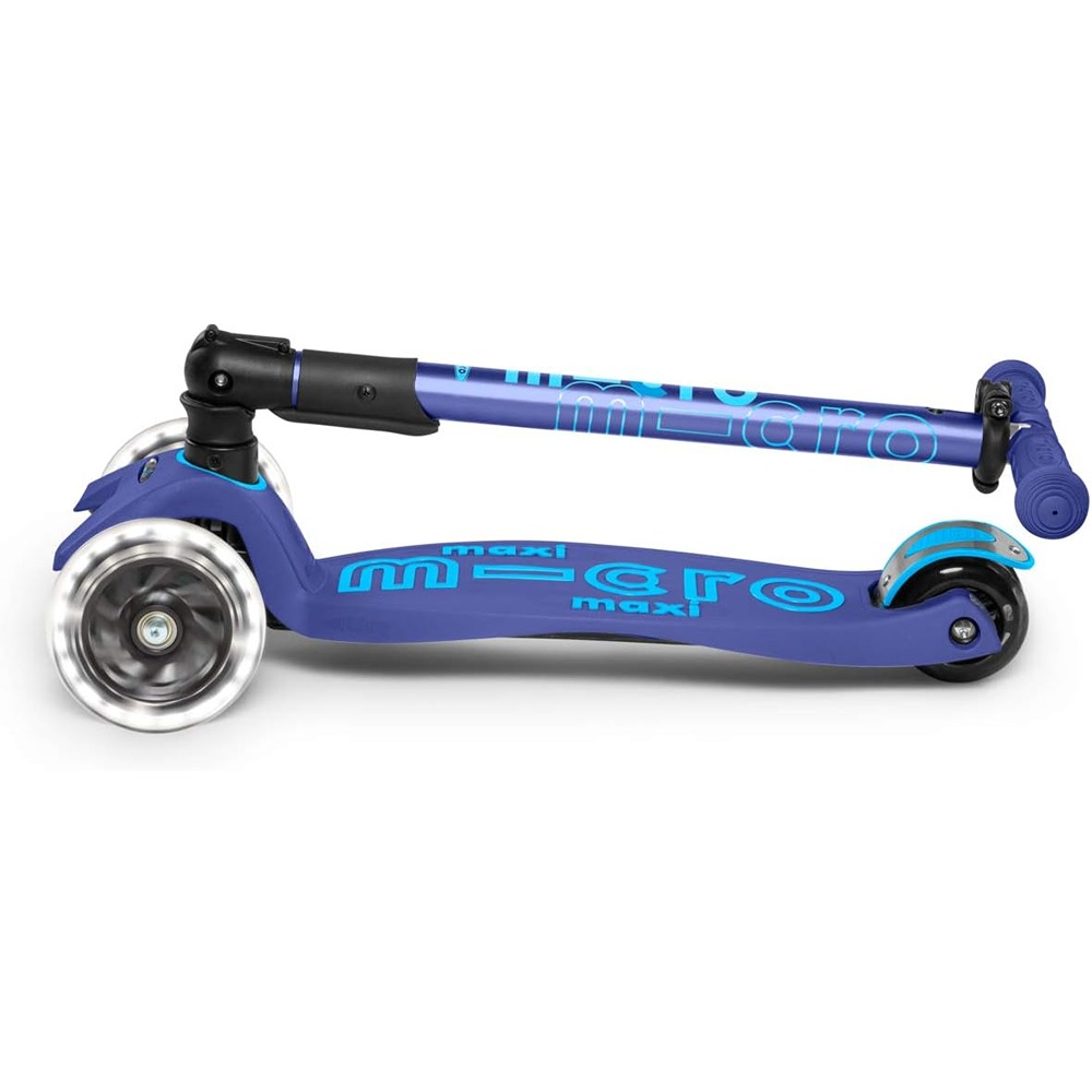 Micro Kickboard - Maxi Deluxe Foldable LED - Three Wheeled, Lean-to-Steer, Fold-to-Carry Swiss-Designed Micro Scooter for Kids with Motion-Activated Light-Up Wheels for Ages 5-12 - Image 3