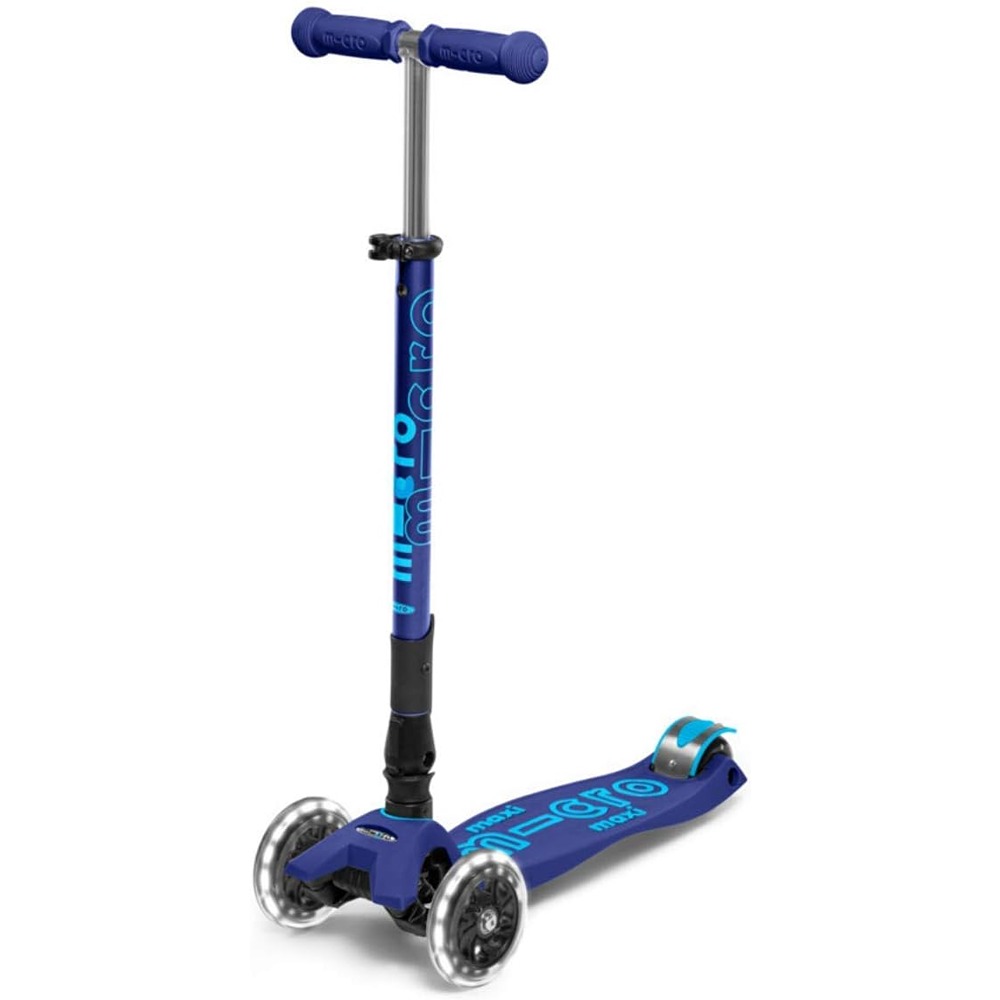 Micro Kickboard - Maxi Deluxe Foldable LED - Three Wheeled, Lean-to-Steer, Fold-to-Carry Swiss-Designed Micro Scooter for Kids with Motion-Activated Light-Up Wheels for Ages 5-12