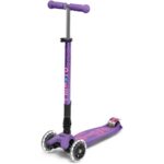 Micro Kickboard - Maxi Deluxe Foldable LED - Three Wheeled, Lean-to-Steer, Fold-to-Carry Swiss-Designed Micro Scooter for Kids with Motion-Activated Light-Up Wheels for Ages 5-12