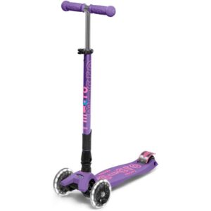 Micro Kickboard - Maxi Deluxe Foldable LED - Three Wheeled, Lean-to-Steer, Fold-to-Carry Swiss-Designed Micro Scooter for Kids with Motion-Activated Light-Up Wheels for Ages 5-12