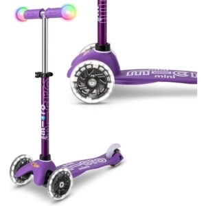 Micro Scooters | Mini Micro Magic Children's Scooter | Light Up Handlebar | Lightweight | Boys & Girls | 2-5yrs | Purple