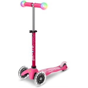 Micro Scooters | Mini Micro Magic Children's Scooter | Light Up Handlebar | Lightweight | Boys & Girls | 2-5yrs | Pink