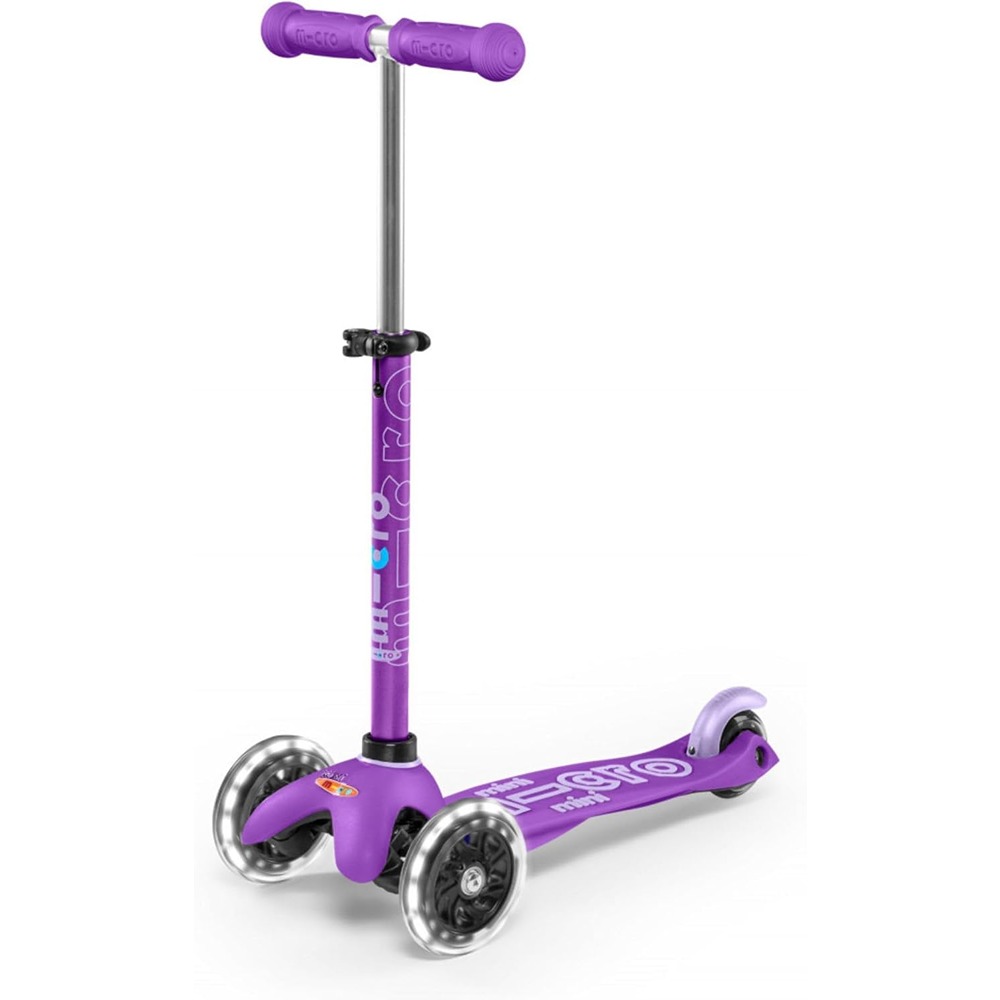 Micro Scooters - Mini Deluxe with LED Wheels |Adjustable Handlebar |3 Wheels |Max Load 50KG | Scooter for Kids | Kids Scooter | Scooter with LED Wheels | Scooter for Kids 2-5 Years