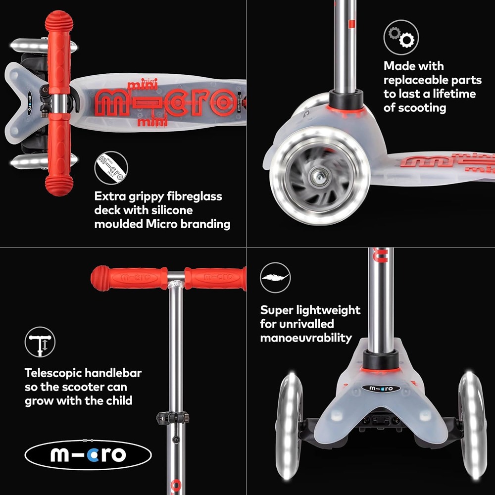 Micro Mini Deluxe Flux LED, The Original, Children's Scooter from 2 Years, Includes LED Wheels, Boys and Girls 2-5 Years - Image 4