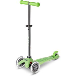 Micro Scooters | Mini Micro Deluxe LED Children's Scooter Lime | Handlebar Adjustable | Light Up Wheels | Glow In The Dark | Boys & Girls | 2-5yrs - Image 2