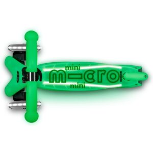 Micro Scooters | Mini Micro Deluxe LED Children's Scooter Lime | Handlebar Adjustable | Light Up Wheels | Glow In The Dark | Boys & Girls | 2-5yrs - Image 3