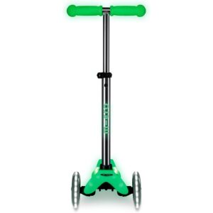 Micro Scooters | Mini Micro Deluxe LED Children's Scooter Lime | Handlebar Adjustable | Light Up Wheels | Glow In The Dark | Boys & Girls | 2-5yrs - Image 4