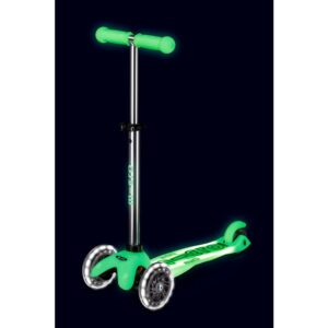 Micro Scooters | Mini Micro Deluxe LED Children's Scooter Lime | Handlebar Adjustable | Light Up Wheels | Glow In The Dark | Boys & Girls | 2-5yrs - Image 5