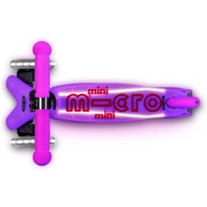 Micro Scooters | Mini Micro Deluxe LED Children's Scooter Pink | Handlebar Adjustable | Light Up Wheels | Glow In The Dark | Boys & Girls | 2-5yrs - Image 3