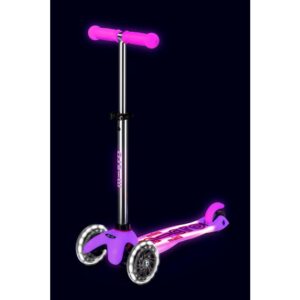 Micro Scooters | Mini Micro Deluxe LED Children's Scooter Pink | Handlebar Adjustable | Light Up Wheels | Glow In The Dark | Boys & Girls | 2-5yrs - Image 5