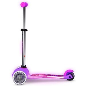 Micro Scooters | Mini Micro Deluxe LED Children's Scooter Pink | Handlebar Adjustable | Light Up Wheels | Glow In The Dark | Boys & Girls | 2-5yrs - Image 6