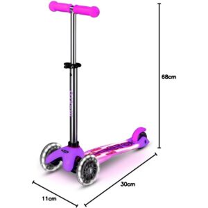 Micro Scooters | Mini Micro Deluxe LED Children's Scooter Pink | Handlebar Adjustable | Light Up Wheels | Glow In The Dark | Boys & Girls | 2-5yrs - Image 7