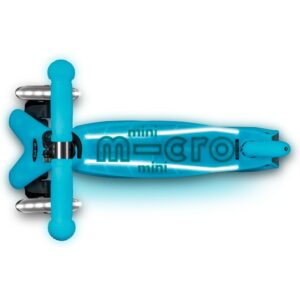 Micro Scooters | Mini Micro Deluxe LED Children's Scooter Aqua | Handlebar Adjustable | Light Up Wheels | Glow In The Dark | Boys & Girls | 2-5yrs - Image 3