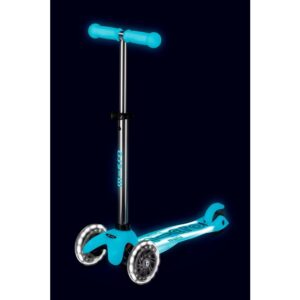 Micro Scooters | Mini Micro Deluxe LED Children's Scooter Aqua | Handlebar Adjustable | Light Up Wheels | Glow In The Dark | Boys & Girls | 2-5yrs - Image 5