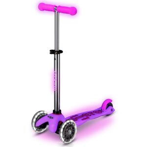 Micro® | Mini Deluxe Glow LED Scooter 3 Wheels Kids | Glow in the Dark | Wheels with LED Lighting | Fun and Safety | 2-5 Years