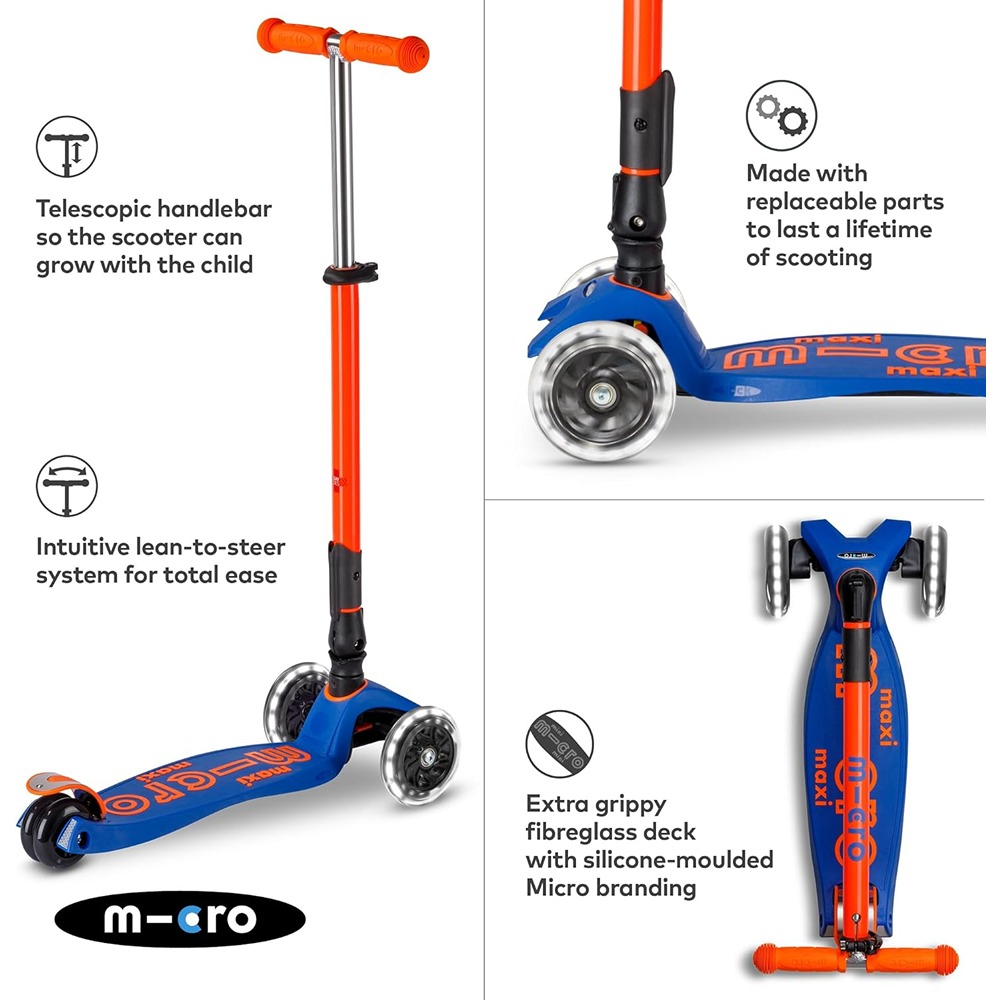 Micro Scooters | Maxi Micro Deluxe Foldable Children's Scooter | Big Wheels | Handlebar Adjustable | 5-12 Years | Boys & Girls - Image 6