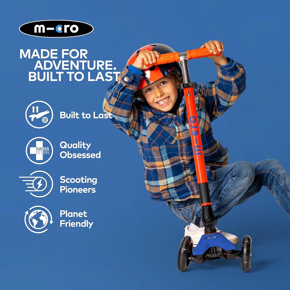 Micro Scooters | Maxi Micro Deluxe Foldable Children's Scooter | Big Wheels | Handlebar Adjustable | 5-12 Years | Boys & Girls - Image 7