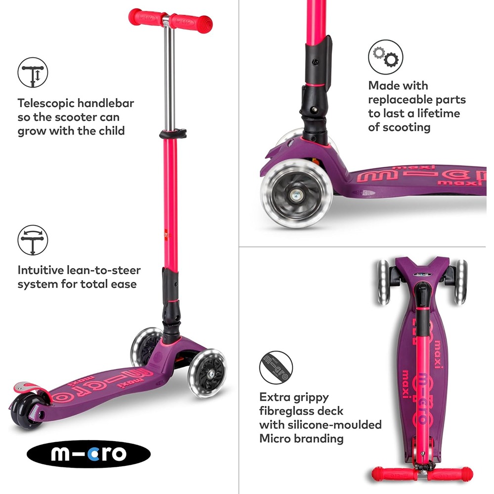 Micro Scooters | Maxi Micro Deluxe Foldable Children's Scooter | Big Wheels | Handlebar Adjustable | 5-12 Years | Boys & Girls - Image 5