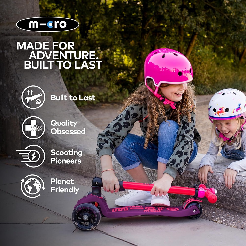 Micro Scooters | Maxi Micro Deluxe Foldable Children's Scooter | Big Wheels | Handlebar Adjustable | 5-12 Years | Boys & Girls - Image 6