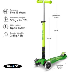 Micro Scooters | Maxi Micro Deluxe Foldable Children's Scooter | Big Wheels | Handlebar Adjustable | 5-12 Years | Boys & Girls - Image 2