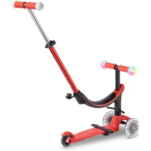 Micro Scooters | Mini Micro 2 Grow LED 4in1 Toddler's Trike | Handlebar Adjustable | Foldable | Lightweight | Boys & Girls | 1-6yrs | Red - Image 3