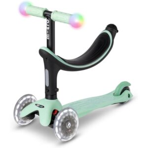 Micro Scooters | Mini Micro 2 Grow LED 4in1 Toddler's Trike | Handlebar Adjustable | Foldable | Lightweight | Boys & Girls | 1-6yrs | Mint - Image 2