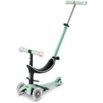 Micro Scooters | Mini Micro 2 Grow LED 4in1 Toddler's Trike | Handlebar Adjustable | Foldable | Lightweight | Boys & Girls | 1-6yrs | Mint