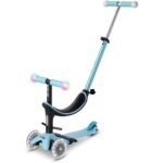Micro Scooters | Mini Micro 2 Grow LED 4in1 Toddler's Trike | Handlebar Adjustable | Foldable | Lightweight | Boys & Girls | 1-6yrs | Blue