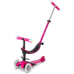 Micro Scooters | Mini Micro 2 Grow LED 4in1 Toddler's Trike | Handlebar Adjustable | Foldable | Lightweight | Boys & Girls | 1-6yrs | Pink - Image 2