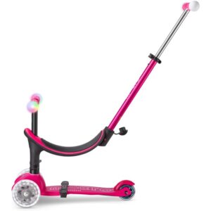 Micro Scooters | Mini Micro 2 Grow LED 4in1 Toddler's Trike | Handlebar Adjustable | Foldable | Lightweight | Boys & Girls | 1-6yrs | Pink - Image 7