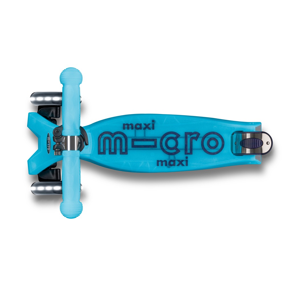 Micro Scooters | Maxi Micro Deluxe GLOW with T-Bar LED | Handlebar Adjustable | Lightweight | Boys & Girls | 5-12 years | Crystal Blue - Image 4