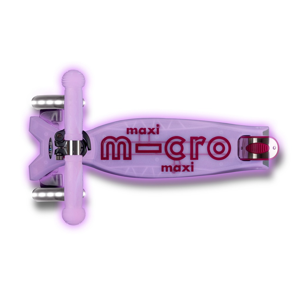 Micro Scooters | Maxi Micro Deluxe GLOW with T-Bar LED | Handlebar Adjustable | Lightweight | Boys & Girls | 5-12 years | Luminous Purple - Image 3